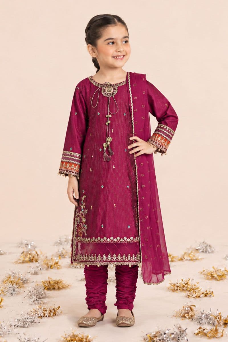 3 Piece Embroidered Yarn Dyed Stripe Suit thumbnail