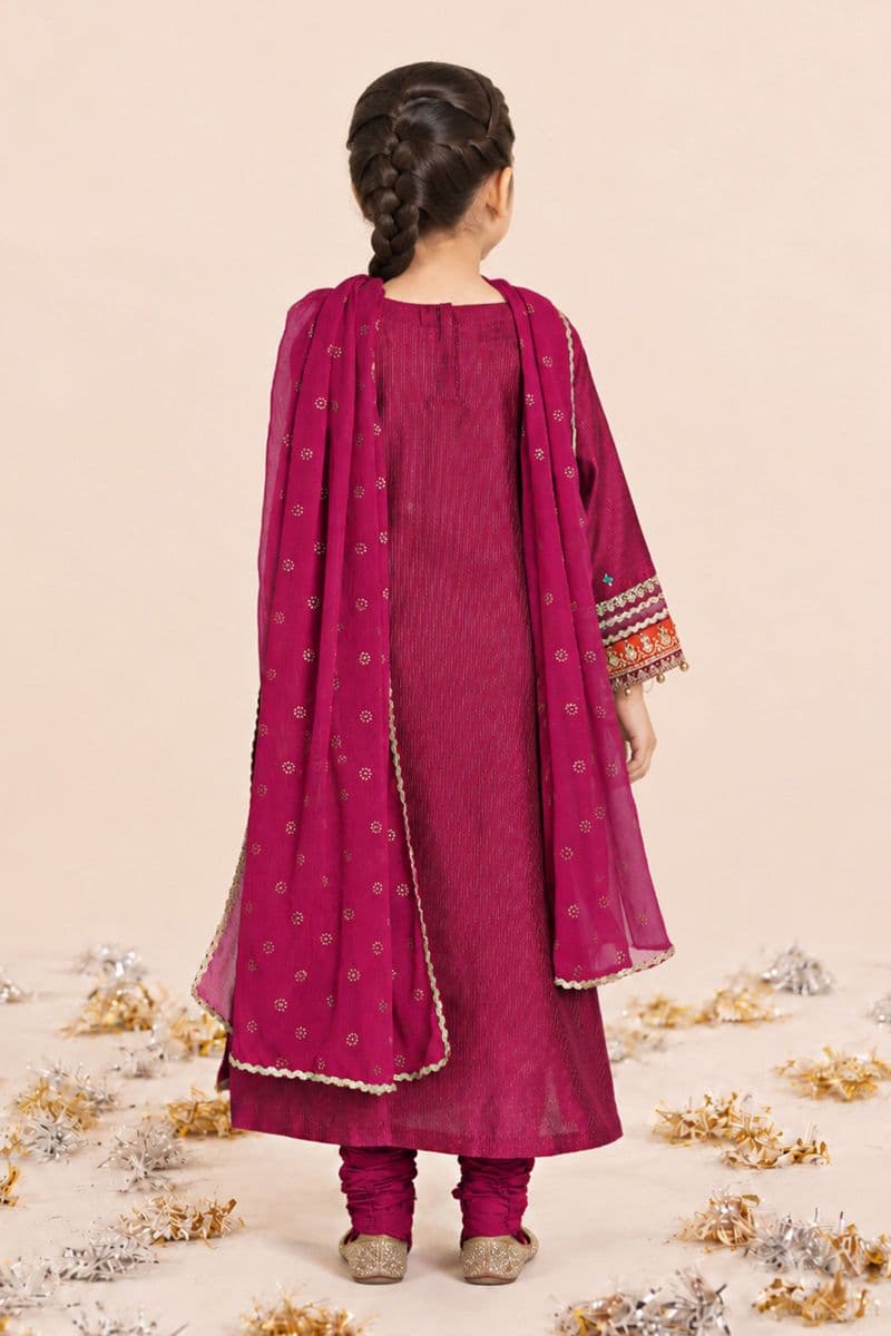 3 Piece Embroidered Yarn Dyed Stripe Suit thumbnail
