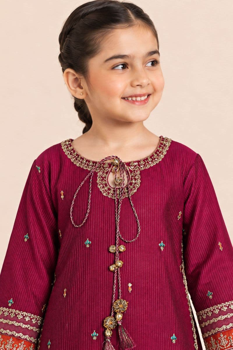 3 Piece Embroidered Yarn Dyed Stripe Suit thumbnail