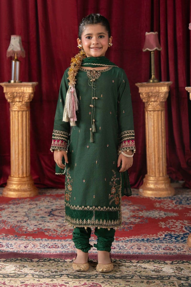 3 Piece Embroidered Yarn Dyed Stripe Suit thumbnail