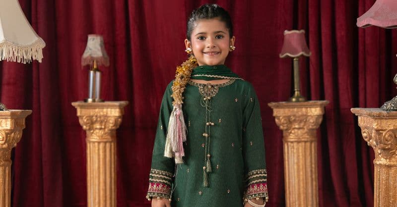 3 Piece Embroidered Yarn Dyed Stripe Suit thumbnail