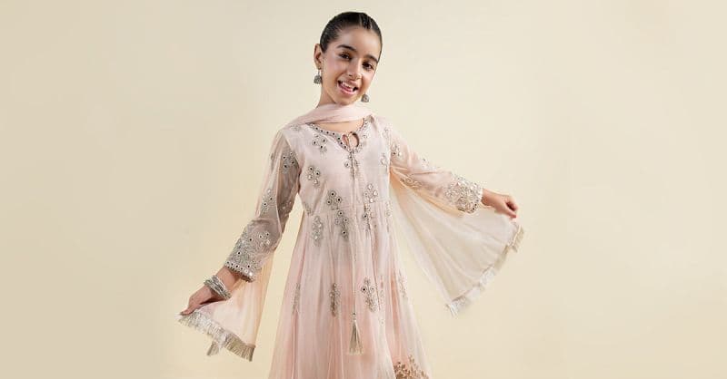 3 Piece Embroidered Net Suit