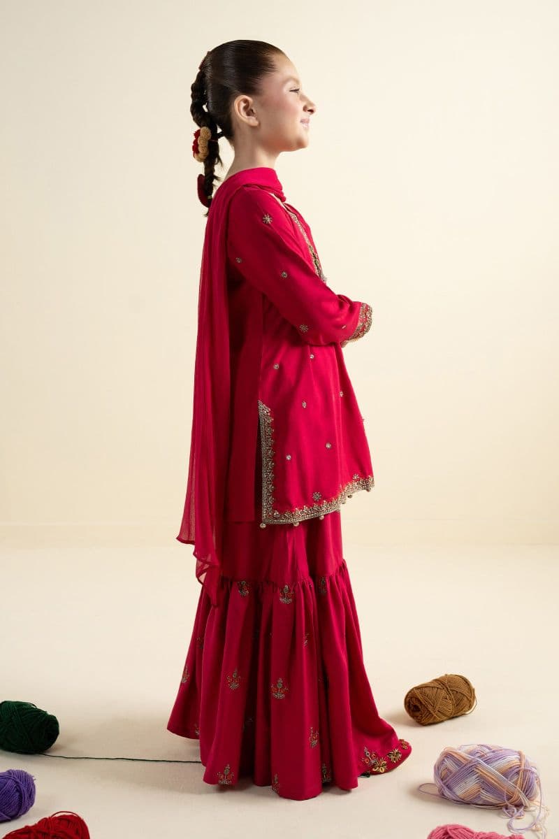3 Piece Embroidered Linen Suit