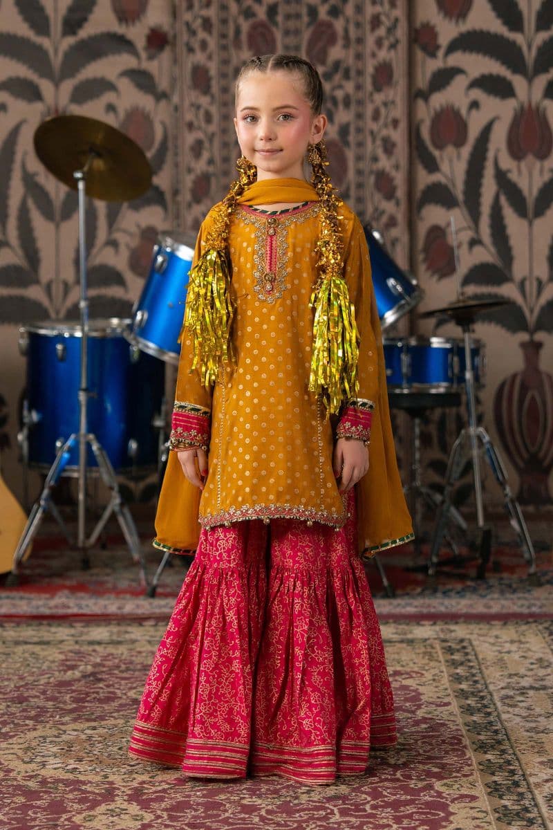 3 Piece Embroidered Raw Silk Suit thumbnail