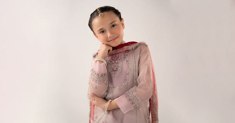 3 Piece Embroidered Zari Net Suit