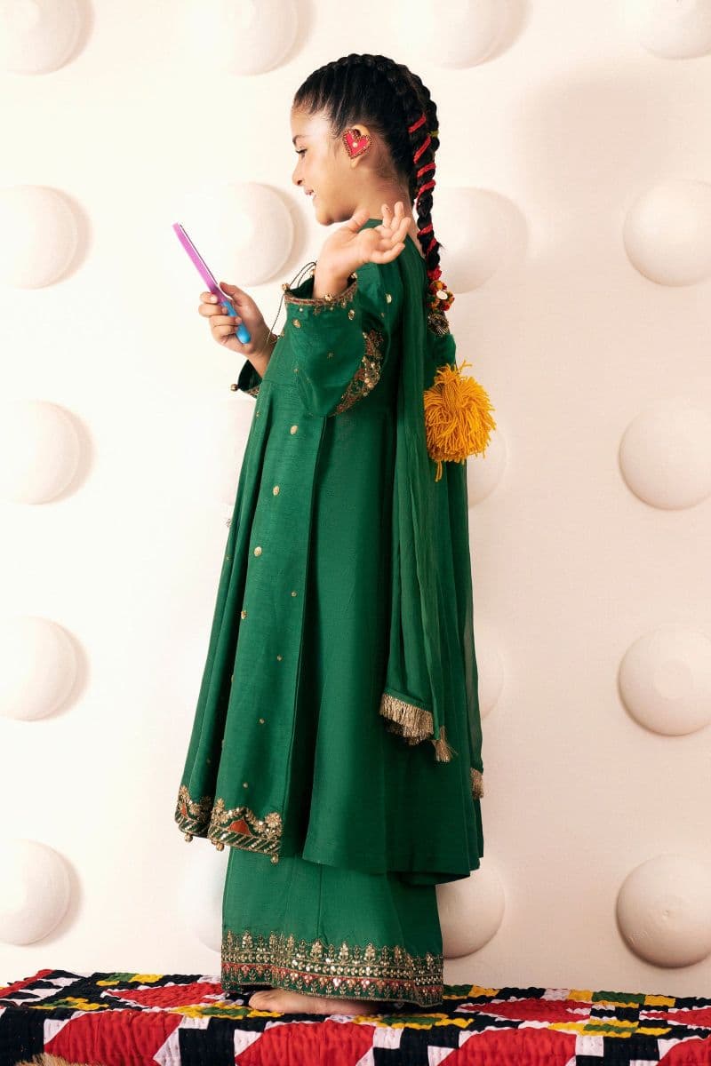 3 Piece Embroidered Bamberg Raw Silk Suit thumbnail