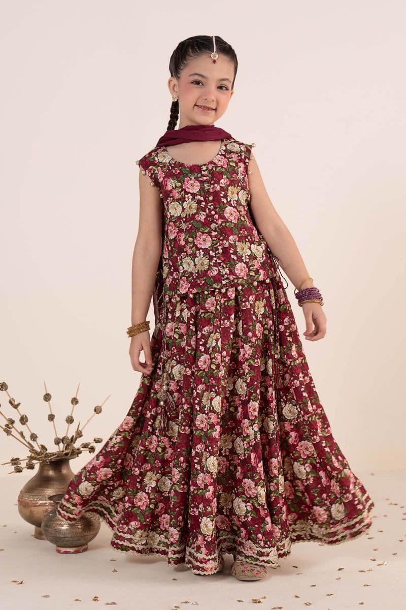 3 Piece Embroidered Raw Silk Suit thumbnail