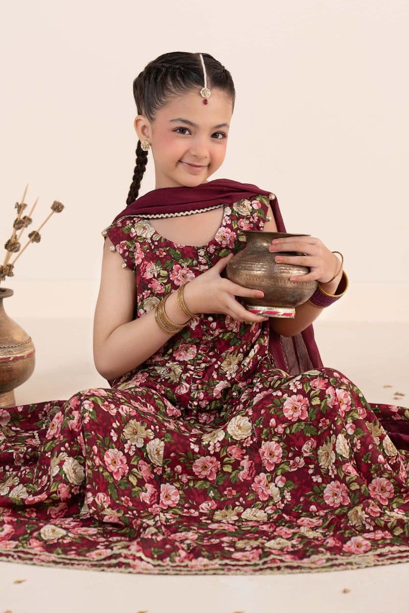 3 Piece Embroidered Raw Silk Suit thumbnail