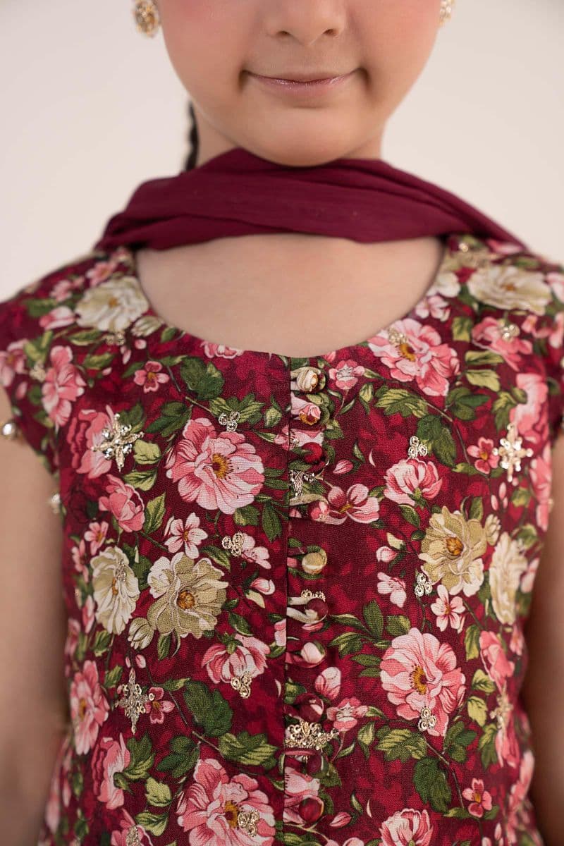 3 Piece Embroidered Raw Silk Suit thumbnail