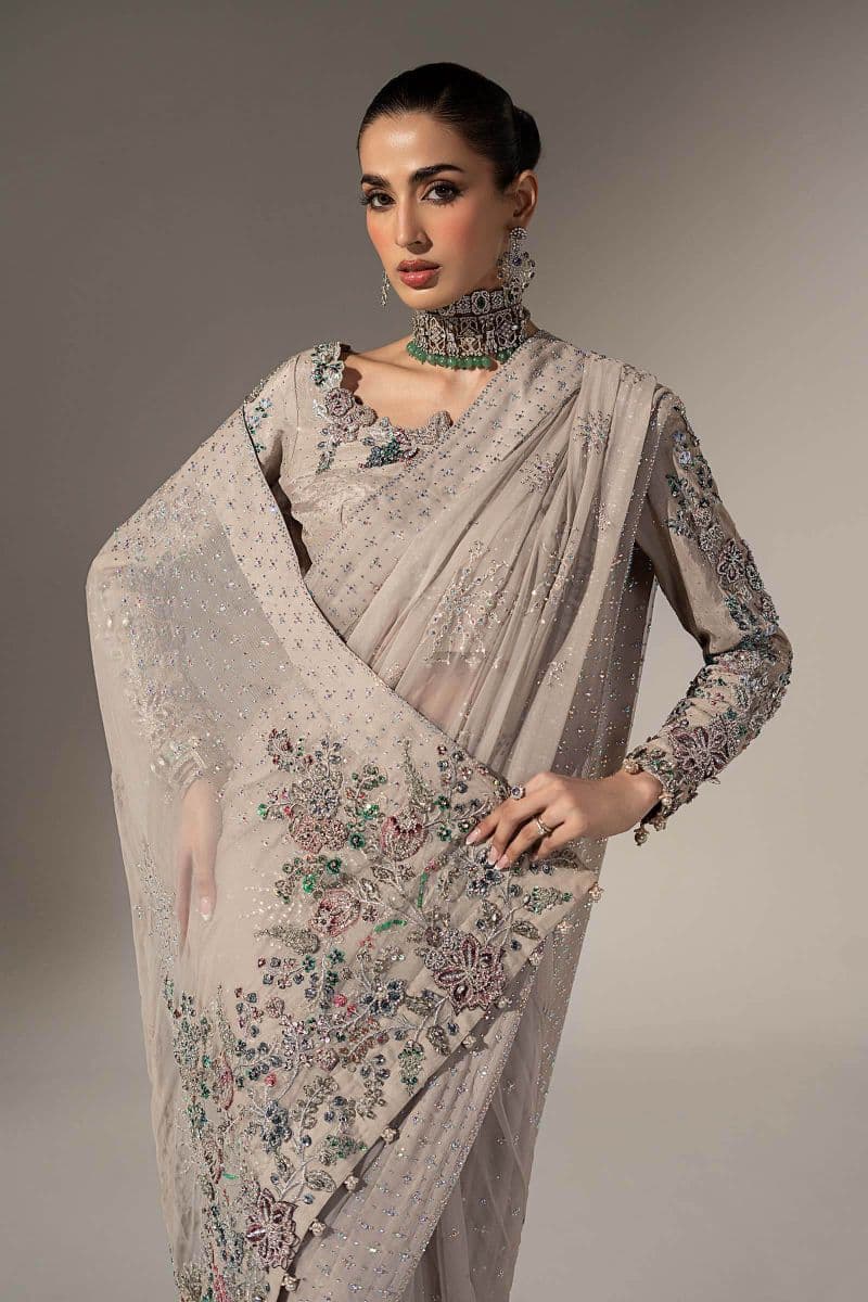 Embroidered Chiffon Saree