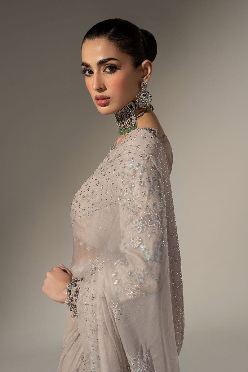 Embroidered Chiffon Saree