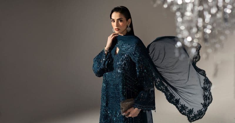 3 Piece Embroidered Organza Suit thumbnail
