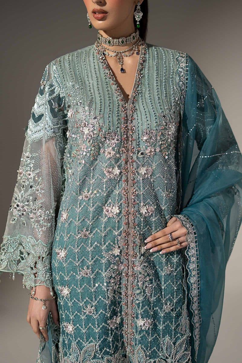 3 Piece Embroidered Organza Suit thumbnail