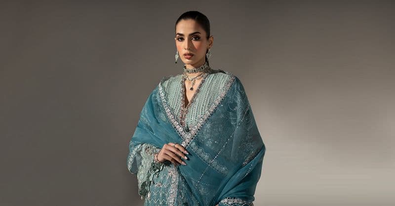 3 Piece Embroidered Organza Suit thumbnail