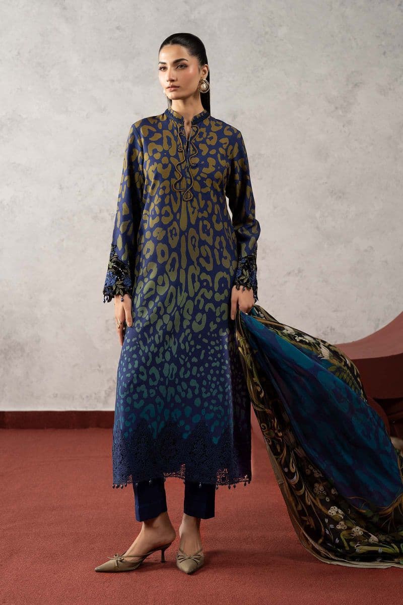 3 Piece Embroidered Linen Suit