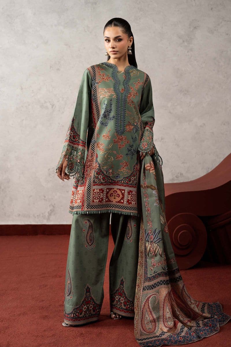 3 Piece Embroidered Cambric Suit thumbnail