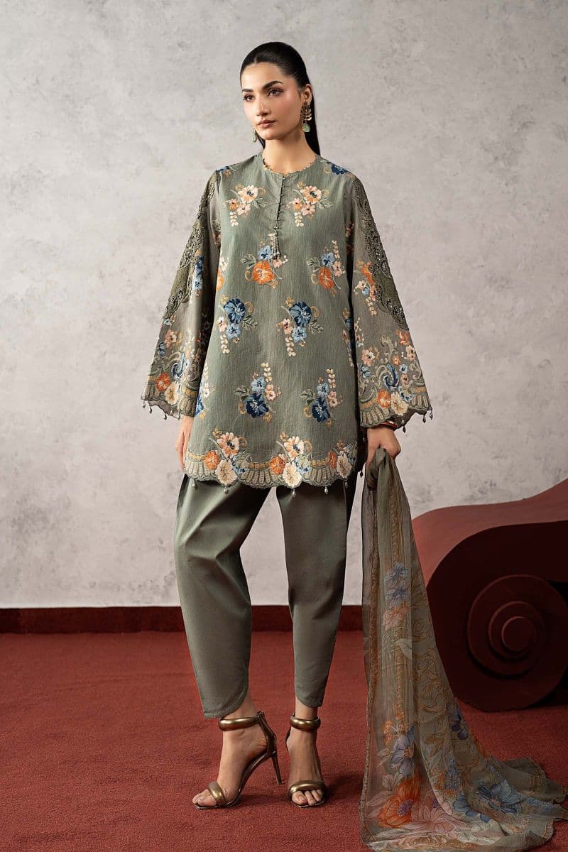 3 Piece Embroidered Cambric Suit thumbnail