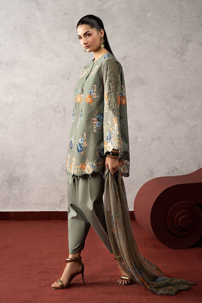 3 Piece Embroidered Cambric Suit thumbnail
