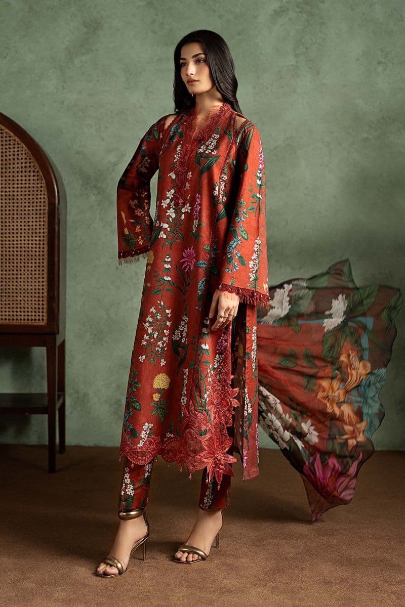 3 Piece Embroidered Cambric Suit thumbnail
