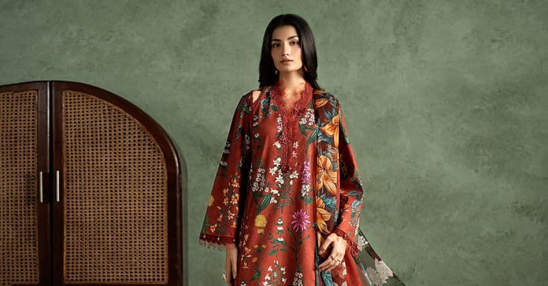 3 Piece Embroidered Cambric Suit thumbnail