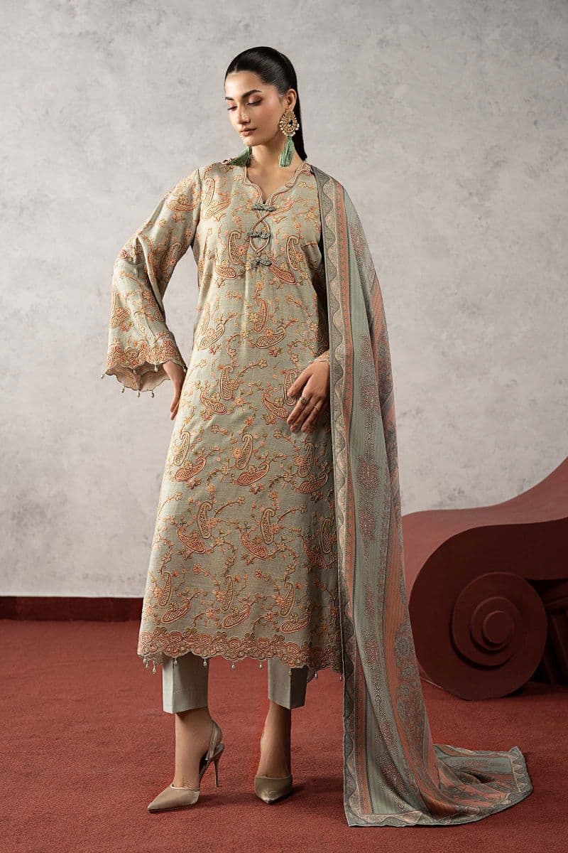 3 Piece Embroidered Irish Linen Suit thumbnail