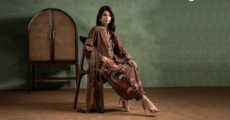 3 Piece Embroidered Dobby Linen Suit thumbnail