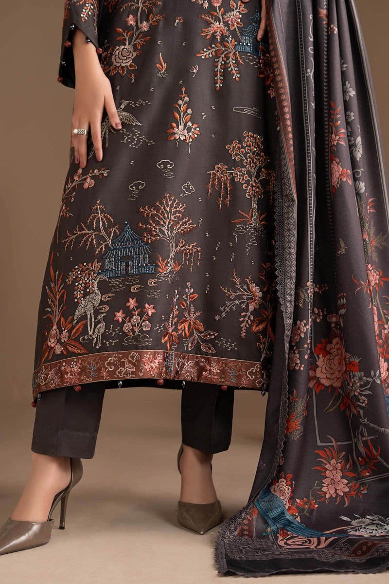 3 Piece Embroidered Twill Linen Suit thumbnail