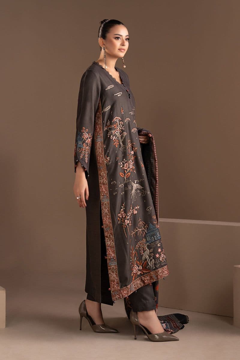 3 Piece Embroidered Twill Linen Suit thumbnail