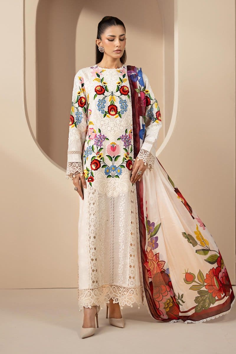 3 Piece Embroidered Jacquard Lawn Suit thumbnail