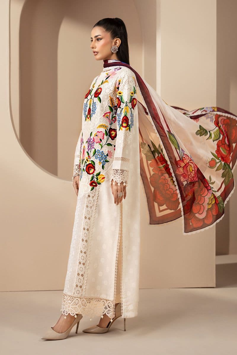 3 Piece Embroidered Jacquard Lawn Suit thumbnail