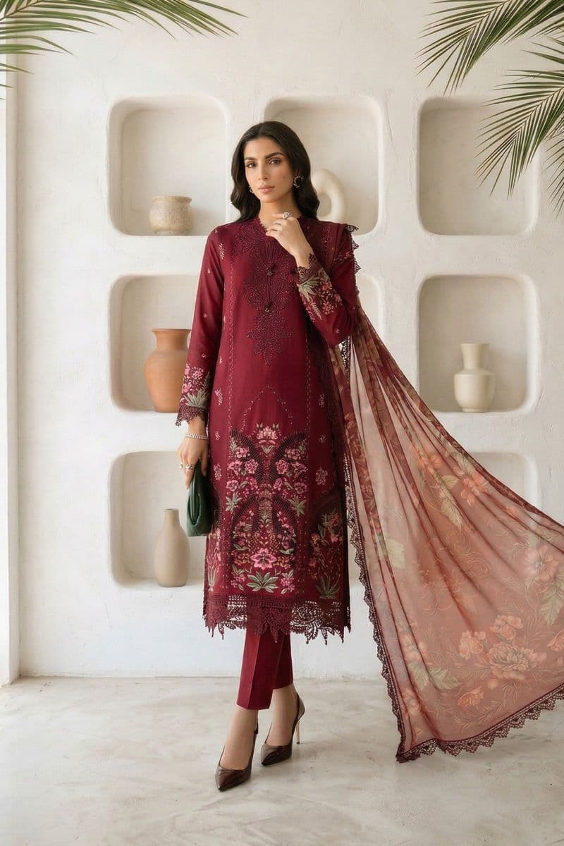3 Piece Embroidered Lawn Suit