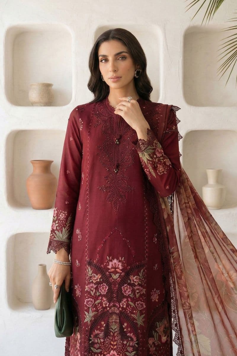 3 Piece Embroidered Lawn Suit