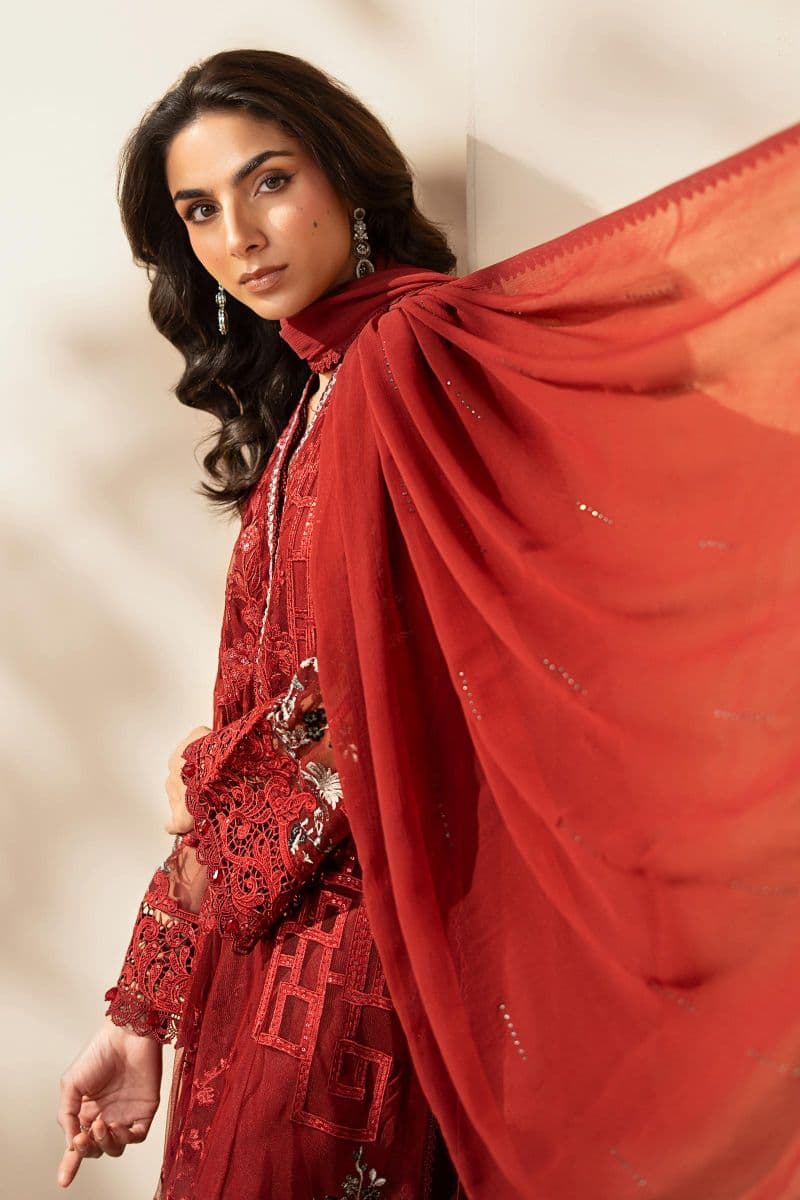 3 Piece Embroidered Net Suit