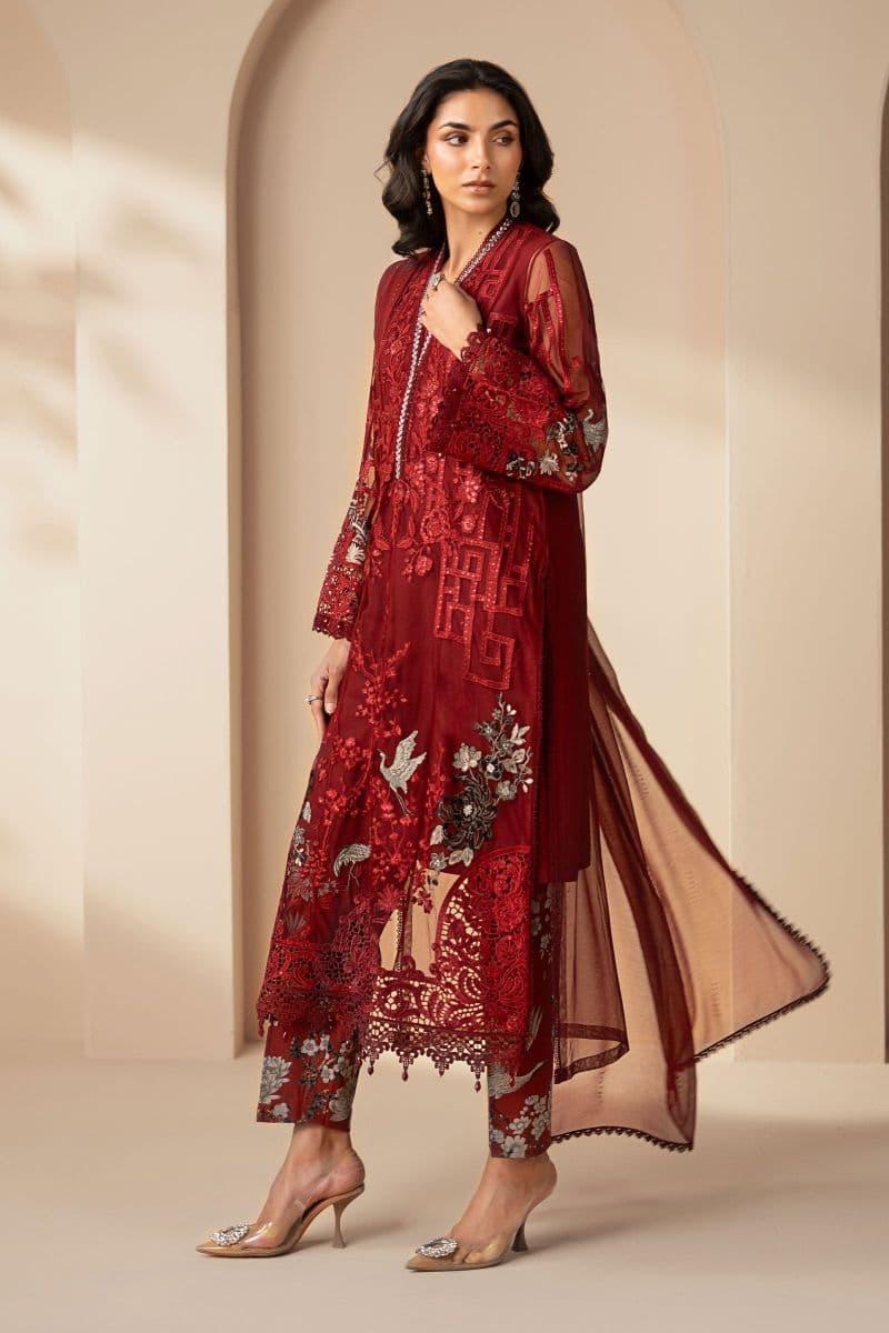 3 Piece Embroidered Net Suit
