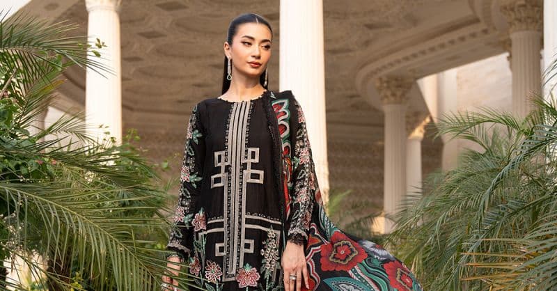3 Piece Embroidered Jacquard Lawn Suit thumbnail