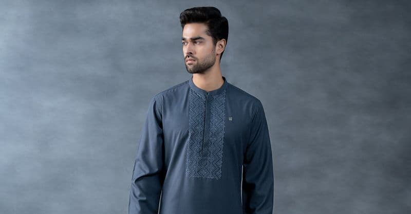 Embroidered Blended Kurta