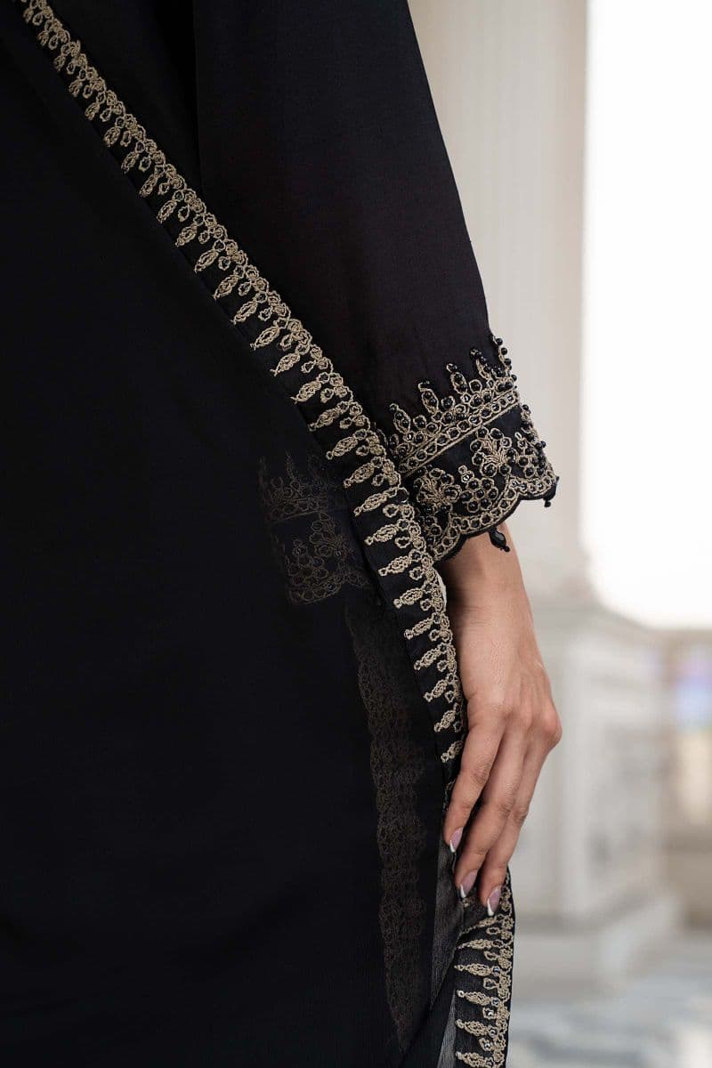 3 Piece Embroidered Raw Silk Suit thumbnail