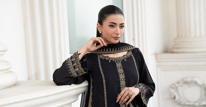 3 Piece Embroidered Raw Silk Suit thumbnail