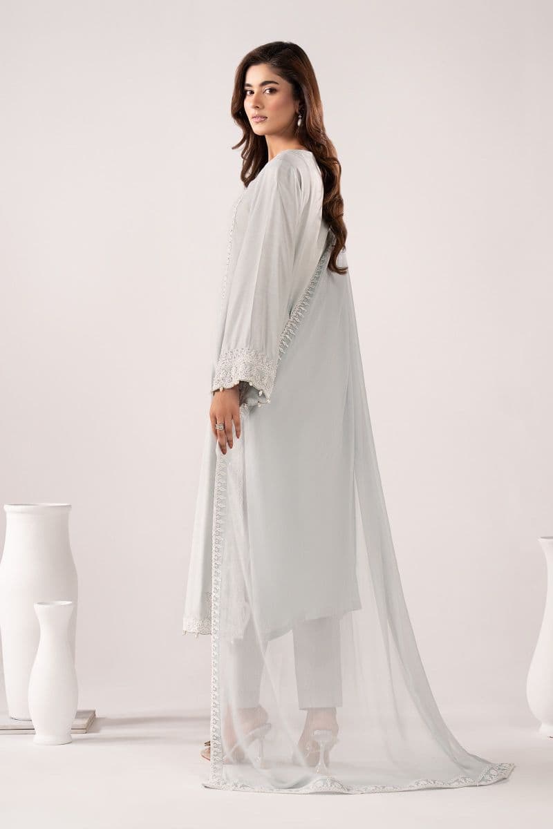 3 Piece Embroidered Raw Silk Suit thumbnail