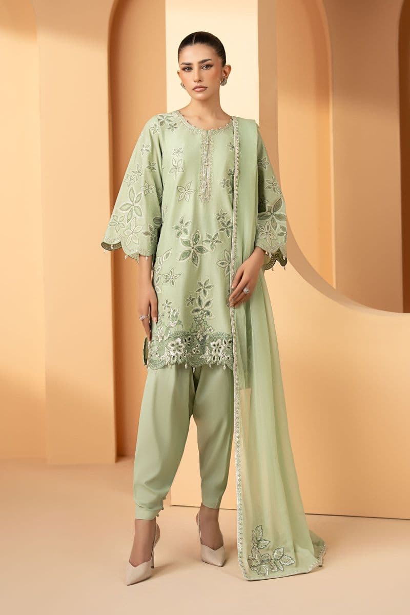 3 Piece Embroidered Dobby Lawn Suit thumbnail