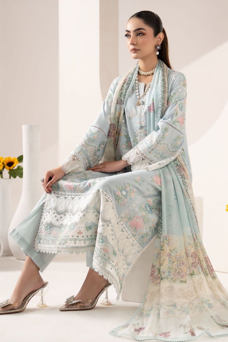 3 Piece Embroidered Paper Silk Suit thumbnail