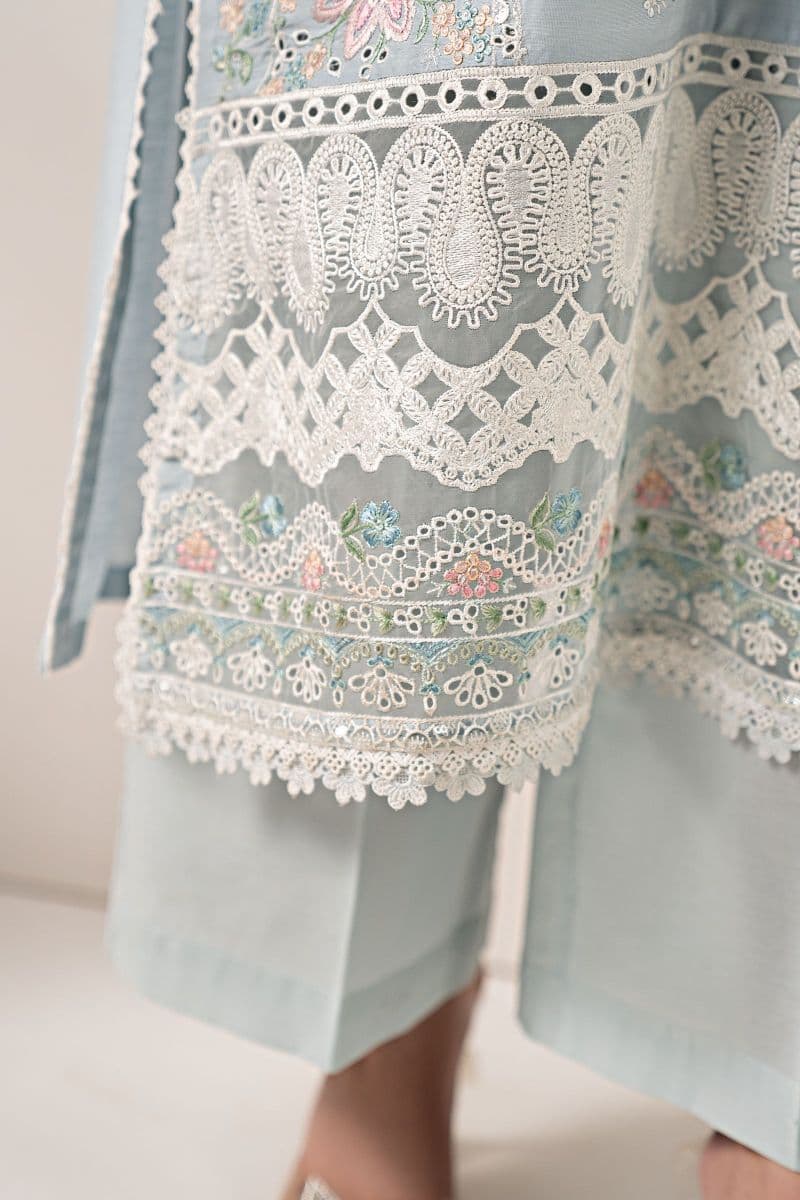 3 Piece Embroidered Paper Silk Suit thumbnail