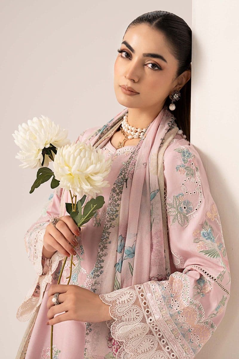 3 Piece Embroidered Paper Silk Suit thumbnail