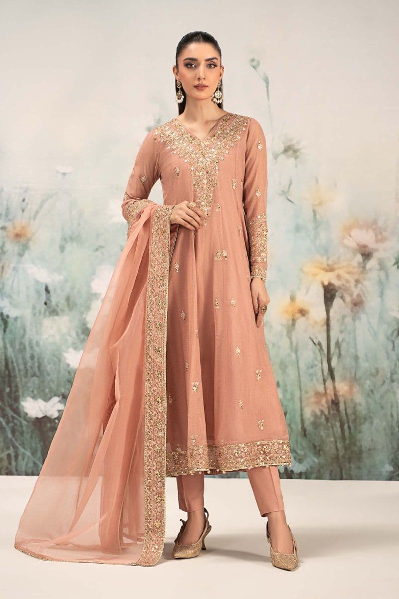 3 Piece Embroidered Cotton Net Suit thumbnail