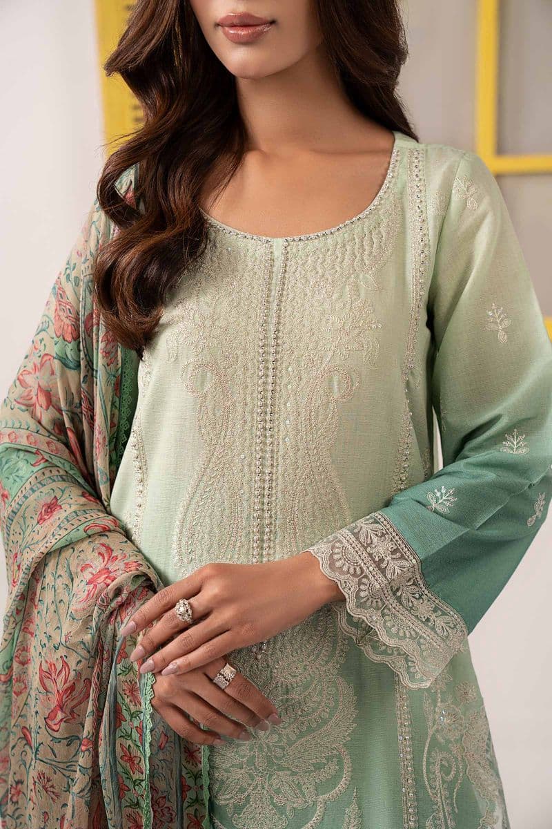 3 Piece Embroidered Dobby Lawn Suit thumbnail
