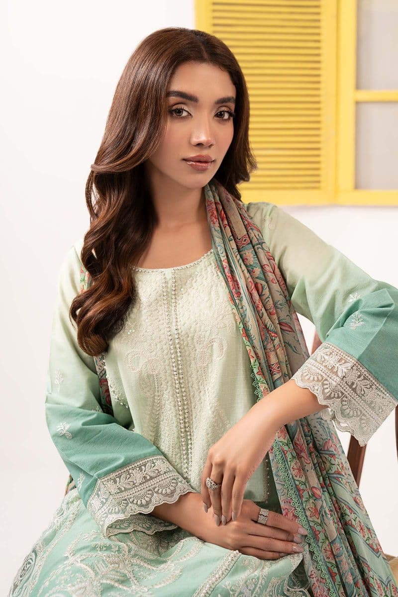 3 Piece Embroidered Dobby Lawn Suit thumbnail