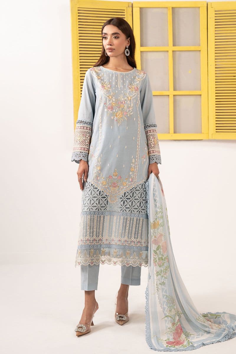 3 Piece Embroidered Dobby Lawn Suit thumbnail