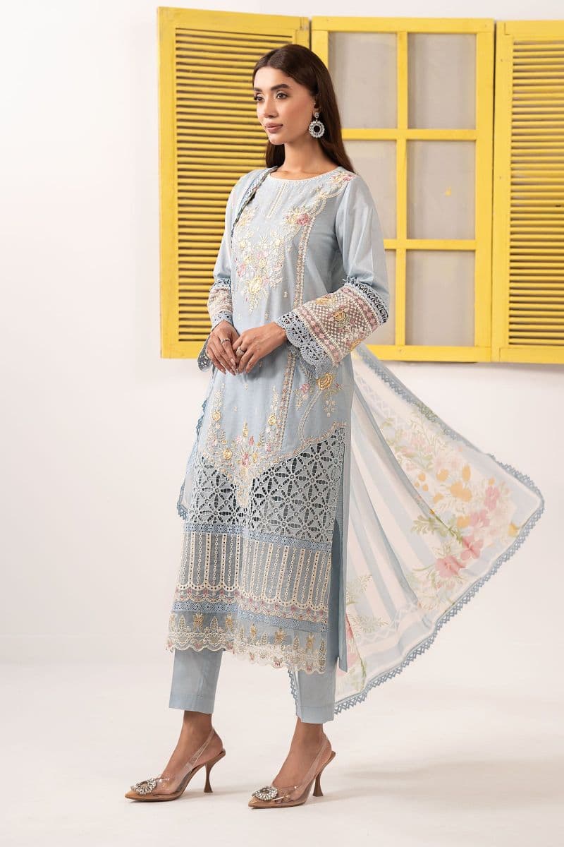 3 Piece Embroidered Dobby Lawn Suit thumbnail