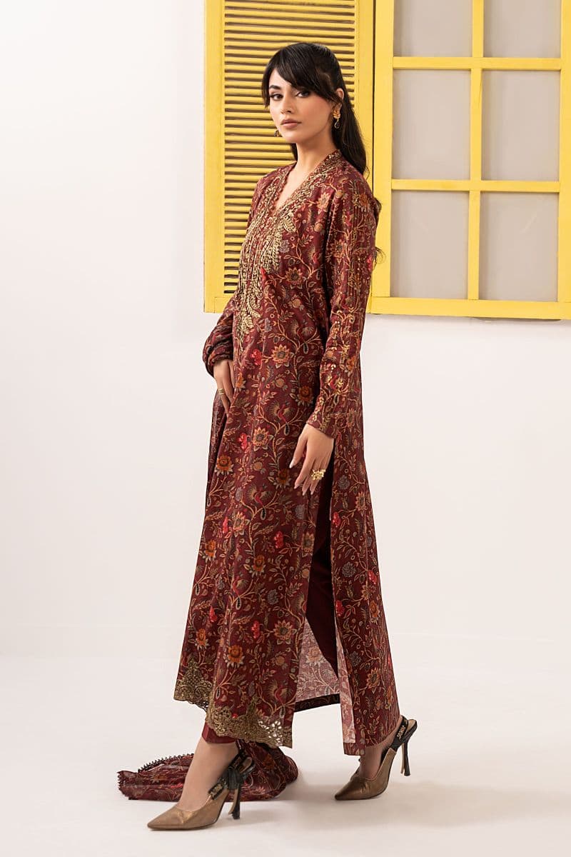 3 Piece Embroidered Dobby Lawn Suit thumbnail