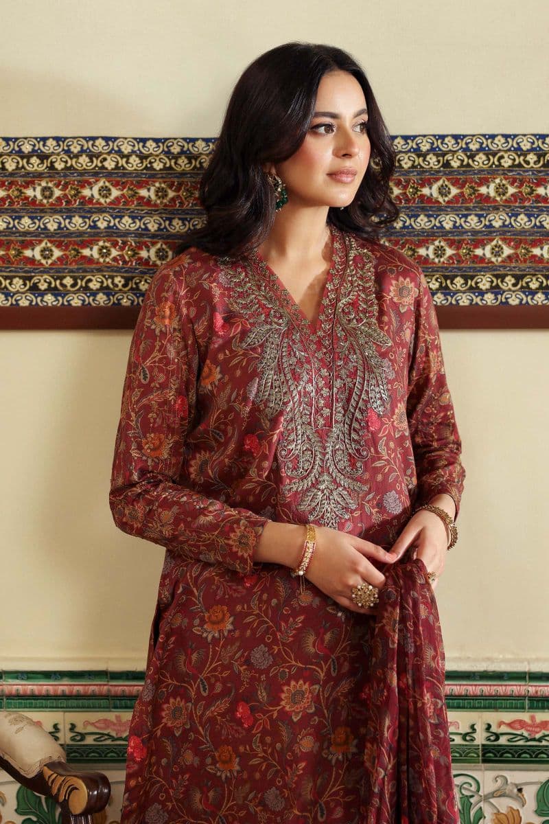 3 Piece Embroidered Dobby Lawn Suit thumbnail